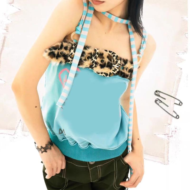 2000s Faux Furs Leopard Pattern Waist Belt Adjustable Waistband For Women And Teens Fashion Waist Decoration Accessory