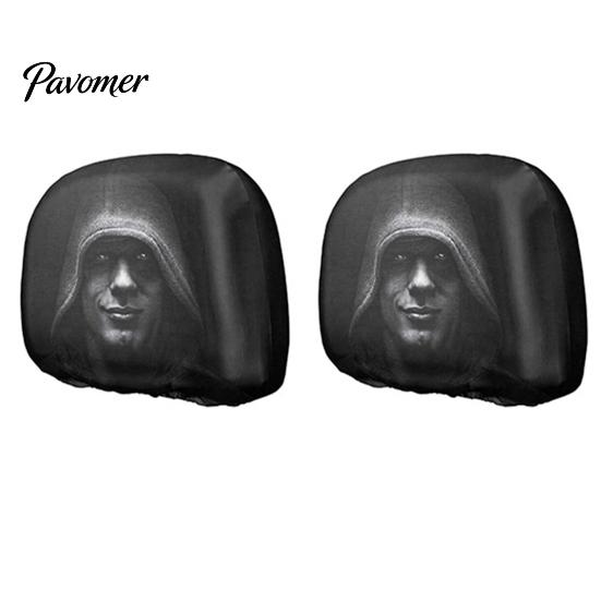 Maschere Facciali Realistiche Spaventose Copri Poggiatesta Auto Horror, Regali a Doppia Faccia per Passeggeri e Fan di Film, Protezione Sedile Illusoria, Elastico Universale