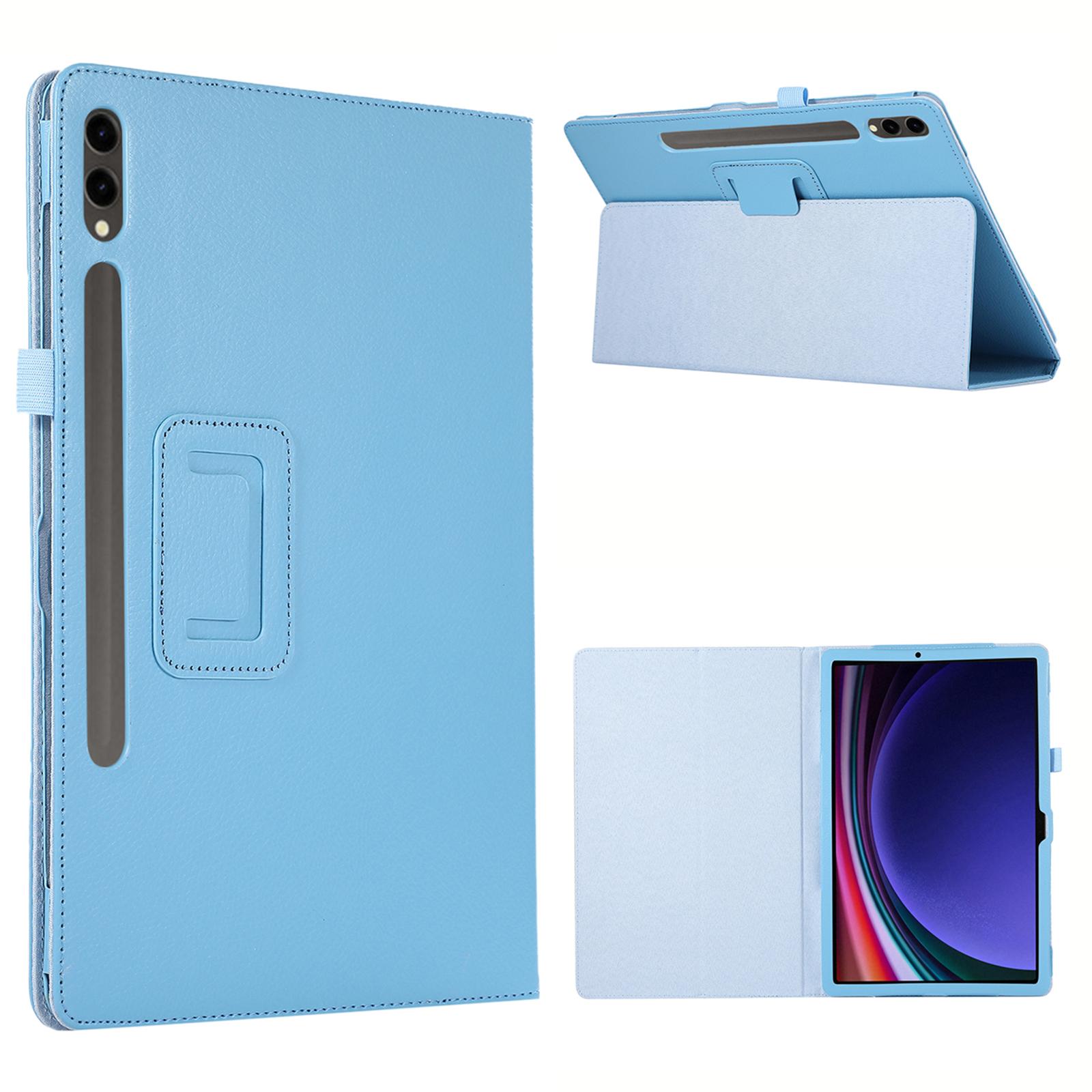 

For Samsung Galaxy Tab S10+ Case Bi-Fold Stand Leather Tablet Cover Litchi Texture F
