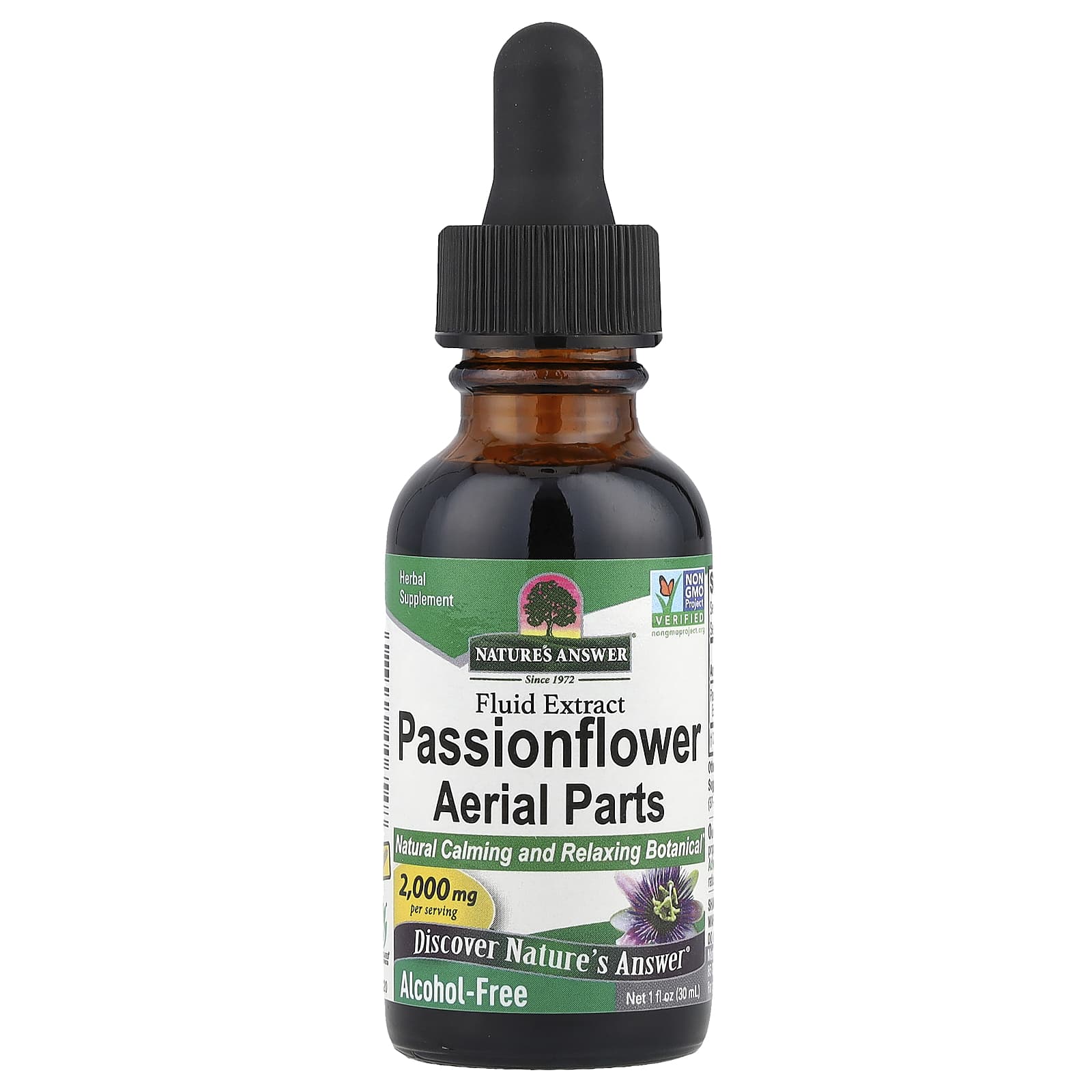

Nature s Answer, Passionflower Aerial Parts, Liquid Extract, Alcohol-Free, 2,000 mg, 1 fl oz (30 ml)