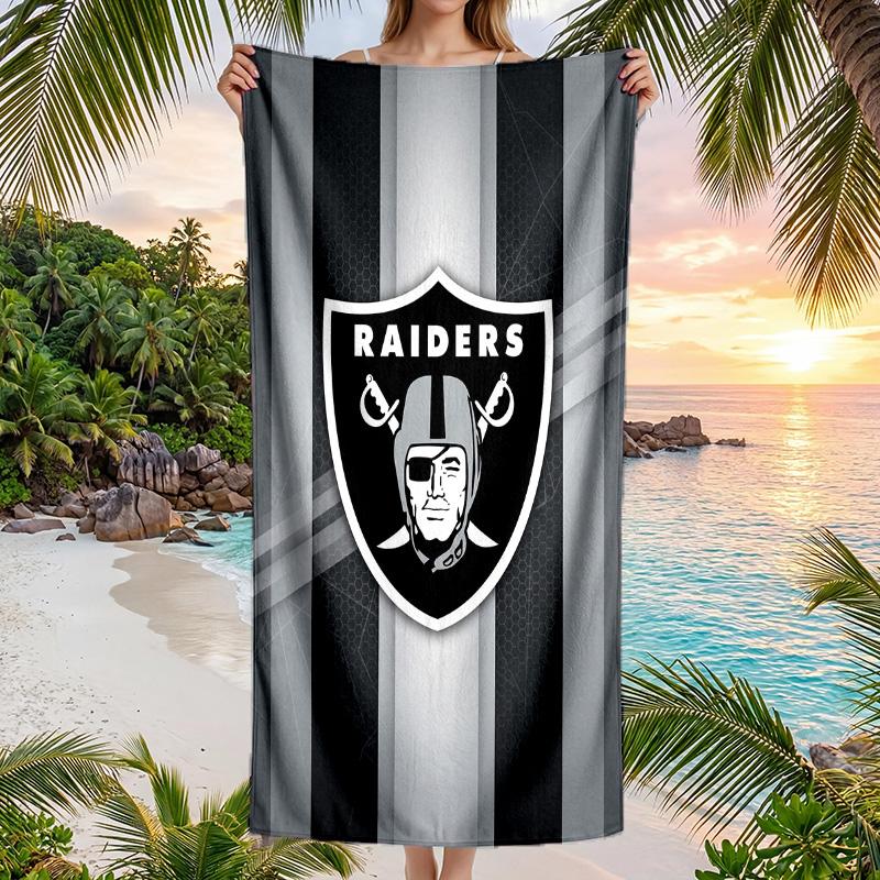 Las Vegas Raiders Fashion Beach Towel Portable Soft Quick Dry Towel For Swimming Camping Holiday Use