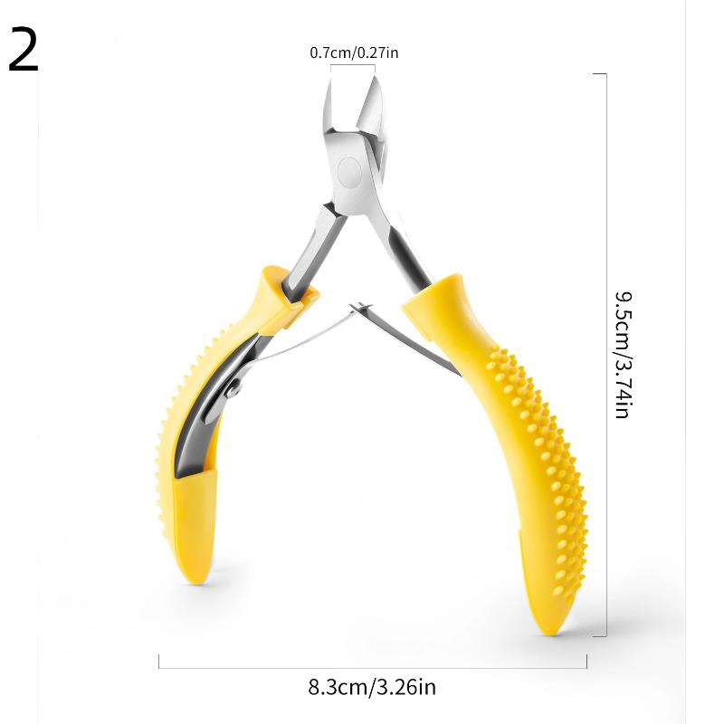 

Ножиці для кутикули Манікюрний видалявач Затискач для видалення огрубілої шкіри Кусачки для кутикули з нержавіючої сталі Манікюрні ножиці для нігтів Силіконова ручка 2 жовтий
