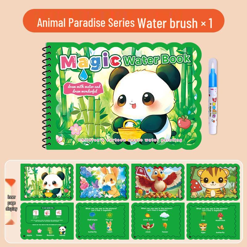 Magic Water Painting Book: Reusable Coloring and Graffiti Book for Kindergarten Boys and Girls