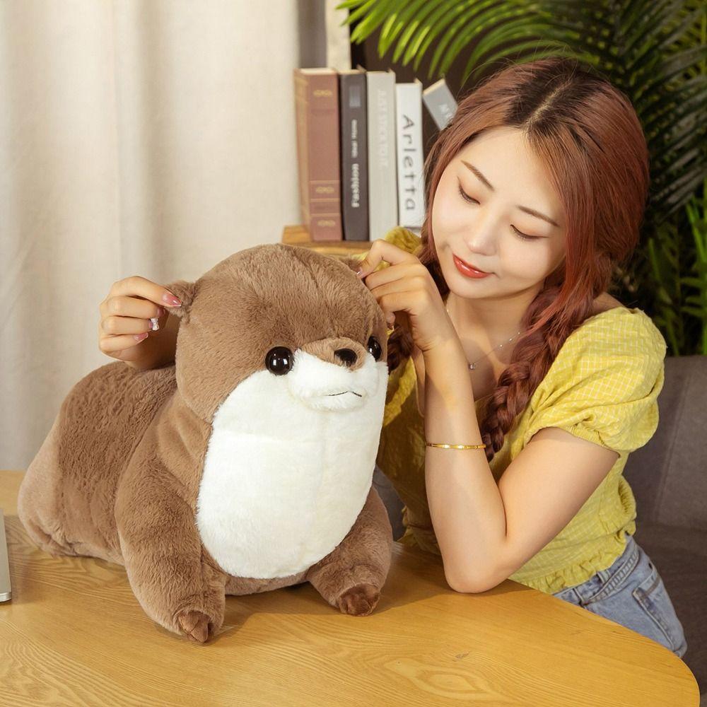 Pillow Children Gift Soft Pillow Otter Doll Stuffed Toy Otter Plush Doll Otter Plush Toys Otter Toy