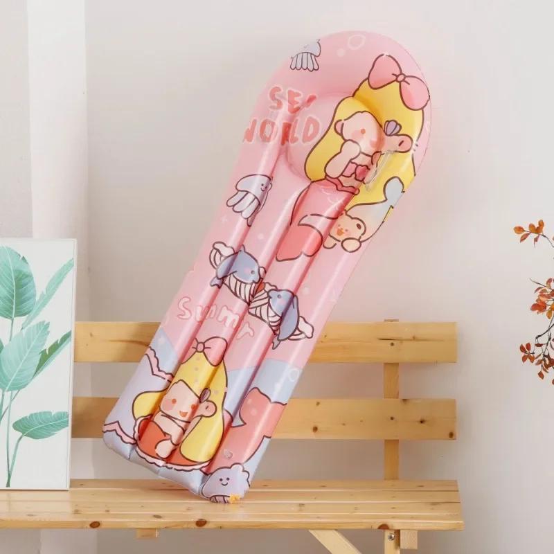 Summer Children's Inflatable Toy Surfboard with Handle Outdoor Cartoon Inflatable Floating RaftWater Party Pool Accessories