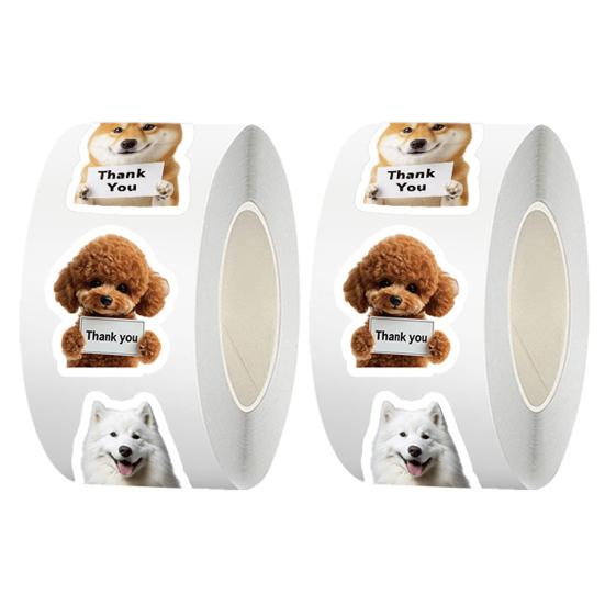 Urocze naklejki z podziękowaniem dla psa i kota, zabawne naklejki graffiti ze szczeniakami, wodoodporne naklejki PVC na telefon, laptop, lodówkę, koperty