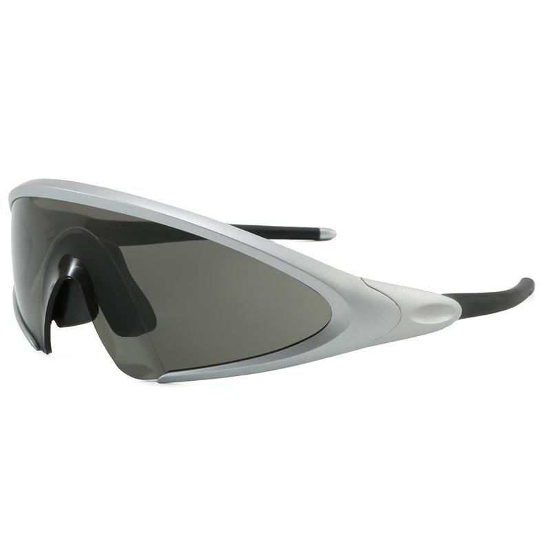 

Outdoor sports cycling sunglasses for men and women, UV protection integrated sunglasses for hiking and running9490 Silver Frame Gray Piece