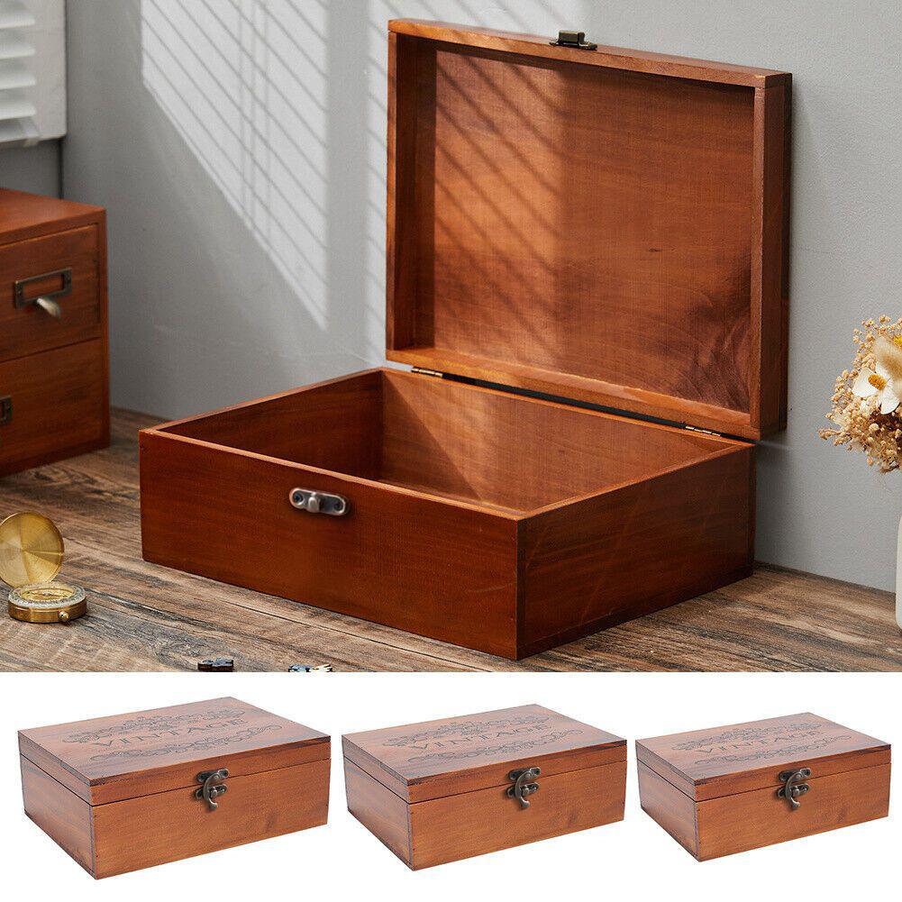 Lockable Vintage Wooden Treasure Chest for Storing Memories Letters and Valuables Perfect Addition To Home Decor