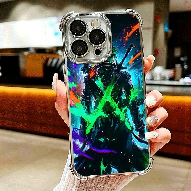 

Sword Art Online Kirito Soft Phone Case For iPhone 15 16 17 Air 14 Pro Max 16E Plus 13 12 Mini Plating Anti-Fall Fundas iPhone 16 Plus