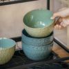 Finch Pattern Rice Bowl 5-Inch Relief Characteristic Ceramic Bowl High Value Retro Kiln Becomes Big Rice Bowl Set Export