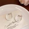 1Pair Colorful  Hoop Earrings For Women Girls Simple Versatile Trendy Round Small Earrings Jewelry Accessories Gifts