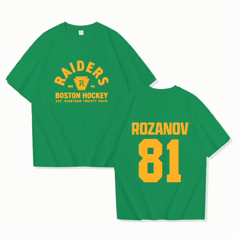 TV Boston Hockey Llya Rozanov Letter Pattern Tshirt Women Unisex Short Sleeve Clothing Fashion Graphic Print Neutral Shirt Tees