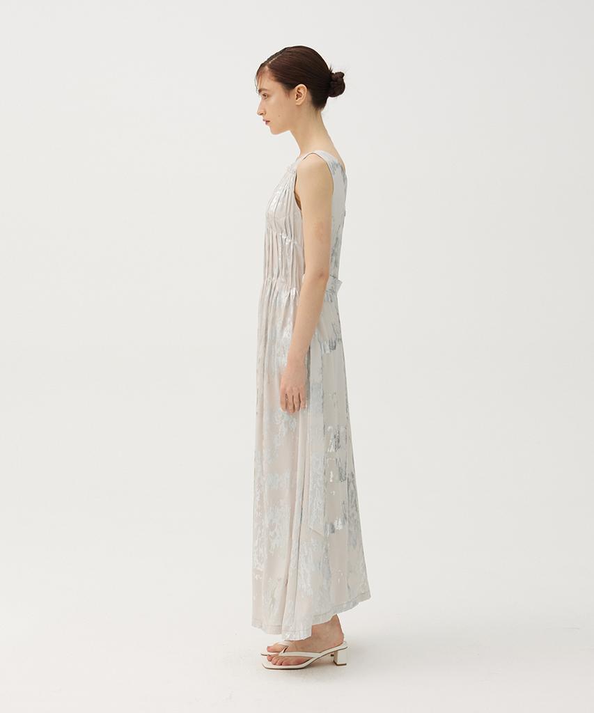 Meuameu Maxi Doodle Pleated Dress