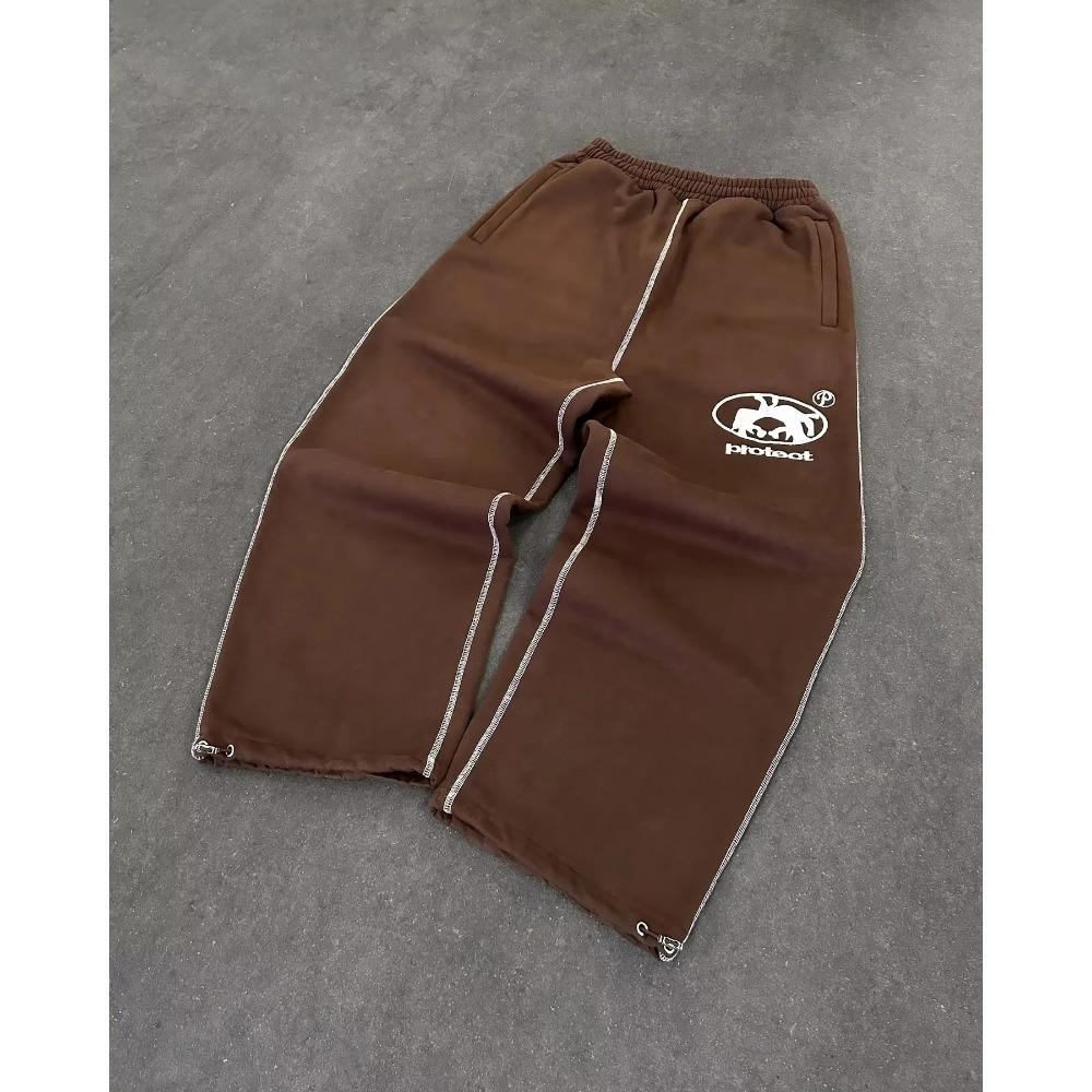 Pantaloni a gamba larga in vita alta di tendenza americana da uomo Y2K Harajuku Hip-Hop Joker Casual