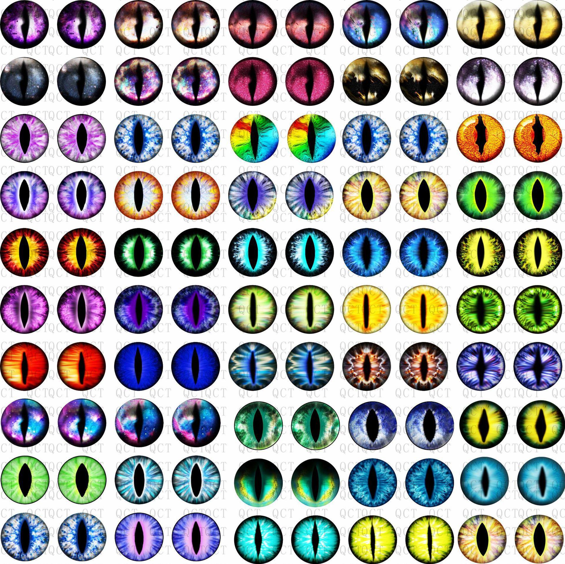 50 Stuks 681012 Mm Poppen Glazen Ogen Rond Draak Kat Ogen In Paren Platte Achterkant Cabochons Decoratie Sleutelhanger Doe-het-zelf Accessoires 10mm