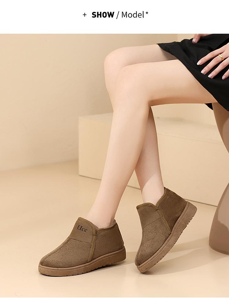 2026 Women's Winter Snow Boots - Short, Plush Velvet, Warm, Comfy, Thick Heel, Autumn/Winter Cotton Footwear
