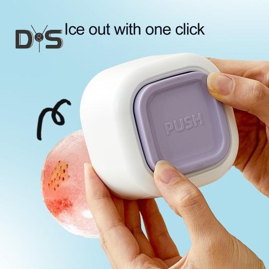 Kugelförmige Eisform aus Silikon, leicht zu lösen, runde Eishockeyform mit Deckel, langsam schmelzende kugelförmige Eisbereiter für Whisky, Cocktails und Bourbon