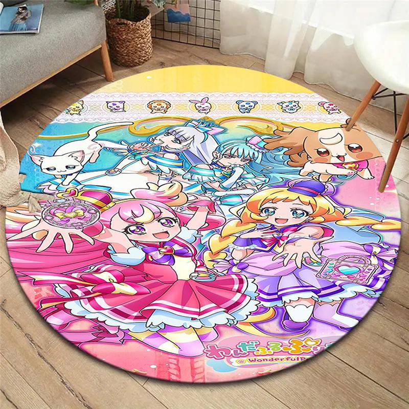 WonderfulPrecur,Winx Club Round Area Rug,Carpet Rug for Living Room Bedroom Sofa Playroom Decor,Non-slip Floor Mat