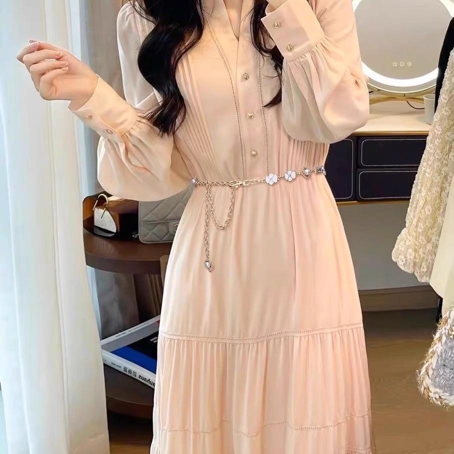 Gold Metal Waist Chain For Women Summer Dress Accessories With Water Diamond Embellishments