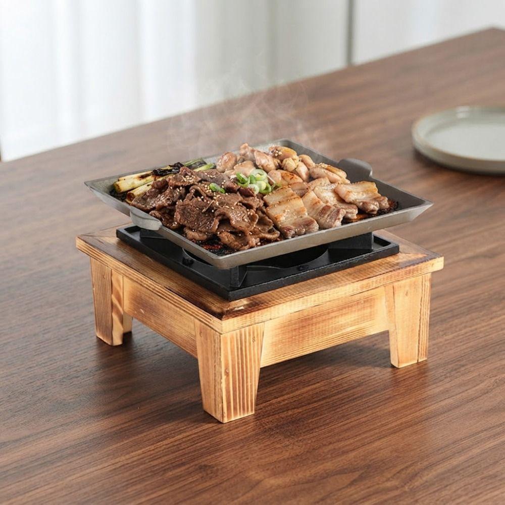 Rustic Style Camping Oven Stove Wood Frame Charcoal Oven Stove Portable Barbecue Grill Outdoor