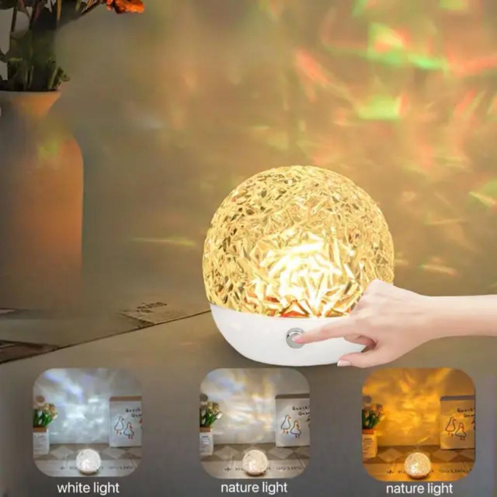 New Transform Your Space with Affordable Luxury - Dynamic RGB Crystal LED Aesthetic Water Ripple Lamp for Bedroom Atmosphere. Cr