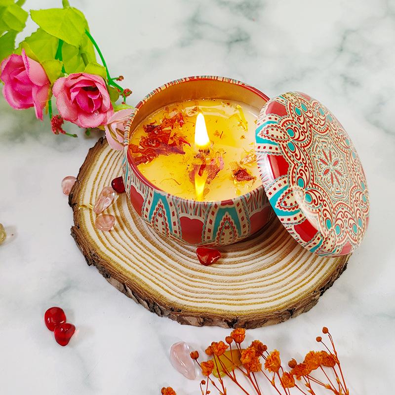 Scented Soy Candle - Romantic Fragrance with Dried Flowers, Ideal for Weddings, Valentine's, Birthdays, and Home Décor