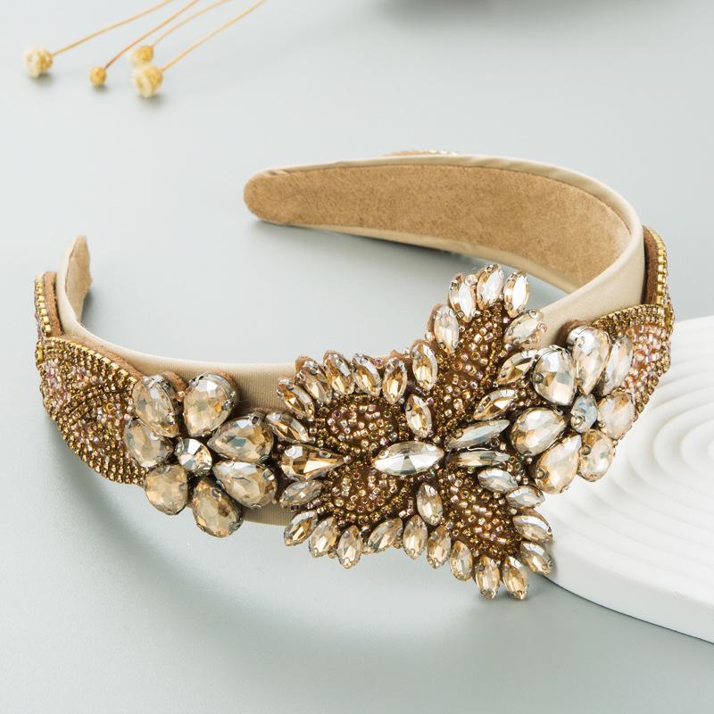 Barocke Haarbänder für Damen Luxuriöses Mehrfarbiges Kristallperlen-Haarband Vintage Party Abschlussball Statement Kopfschmuck Zubehör