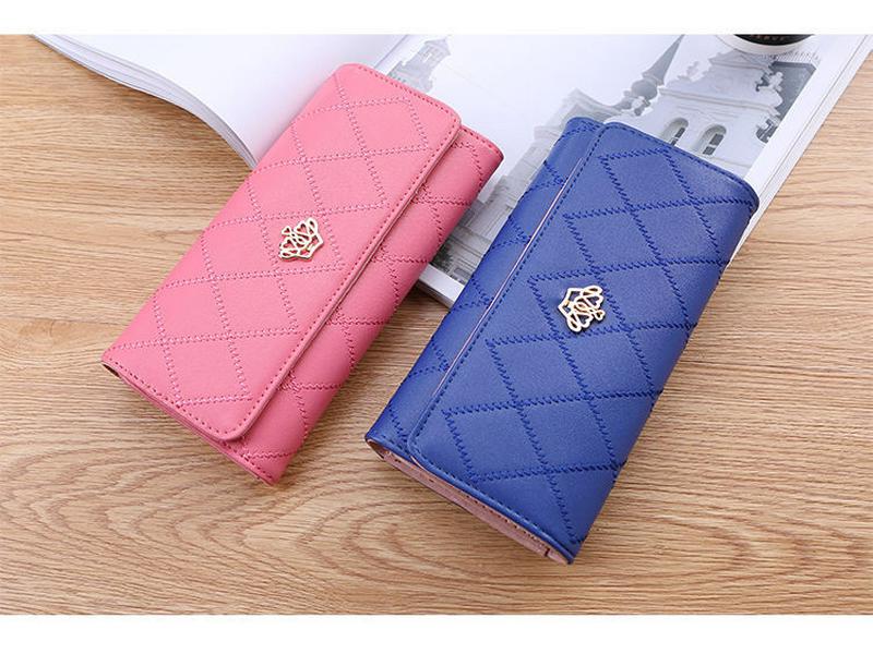Diamond Pattern PU Leather Women's Wallet - Short Style for Ladies & Students - Aristocratic Design 2024 New