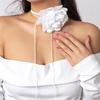 Ingemark Overdreven Stor Rose Blomst Choker Halskjede for Kvinner Wed Brude Goth Kpop Justerbar Sløyfeknute Kjede Y2K Tilbehør Nytt