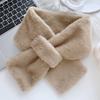 New Autumn/Winter Plush Warm Scarf for Girls Cute Korean Fashion Imitation Rabbit Fur Scarf Thickened Outdoor Windproof Scarfs