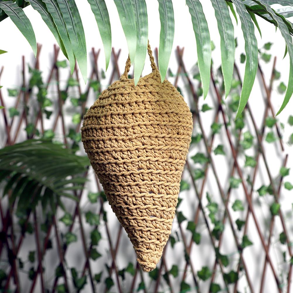 Crochet Wasp Nest Decoy Faux Hornets Nest Repellent with Hook Hanging Wasp Nest Decoy Wasp Nest Trap for Patio Yard