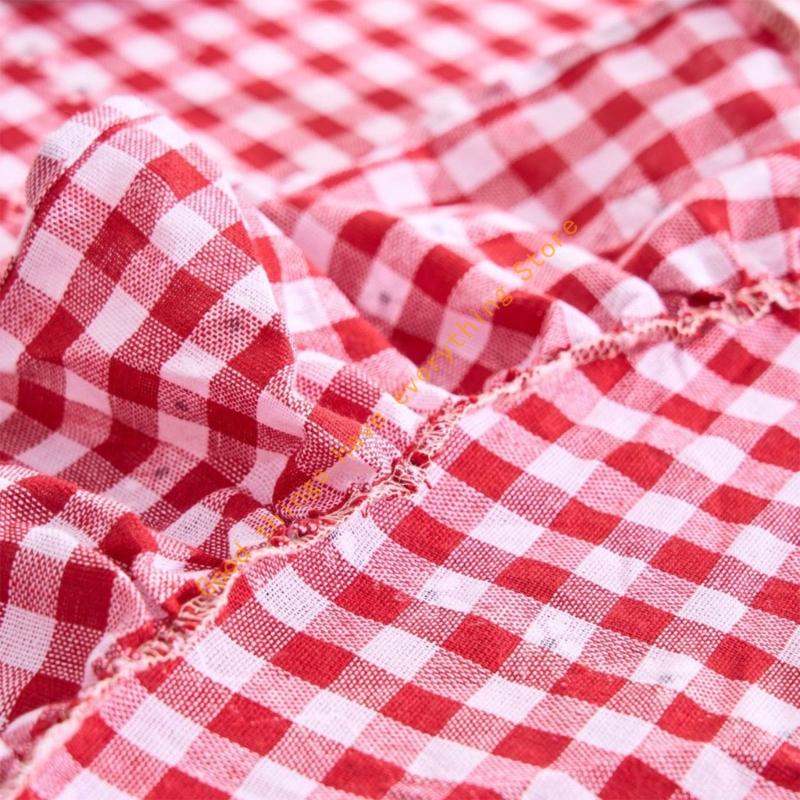150cm/180cm French Cotton Linen Tablecloth With Ruffled Trim For Round Tables Washable Floral Pattern Table Cover 55KF