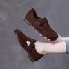 Fashion Leather Retro Nostalgic Mary Jane Shoes Flat Brown Wild Woods Old Movie Clothing with Women's Shoes Old Man Grandma Cowhide