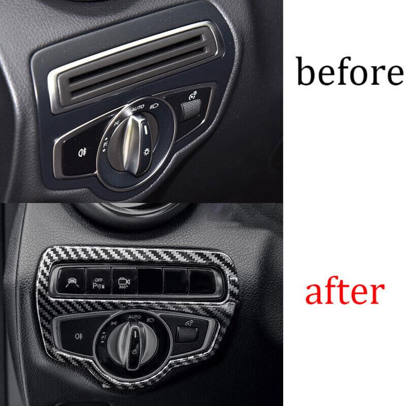 Function Control Button Frame Trim For 2016- Mercedes-Benz GLC Carbon Fiber