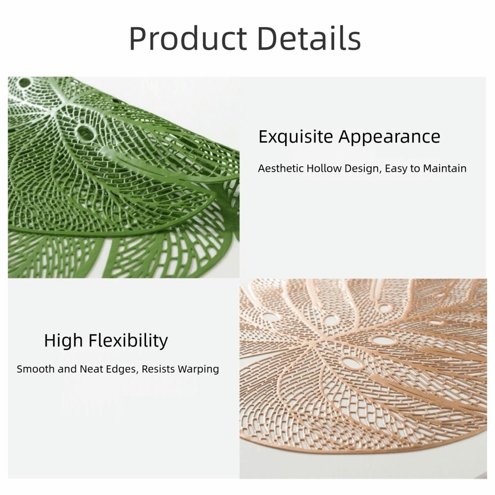 Hollow Leaf Shape Leaf-shaped Placemat Heat Resistant Monstera Leaf Placemat  Dining Table