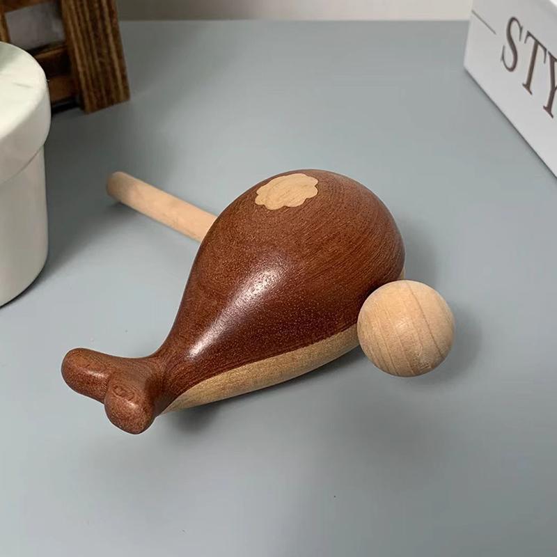 Wooden Fish Ornament Whale Shape Block Toy Ornament Percussion Instrument Zen Buddhist Monk Wooden Fish Temple Home Decor A