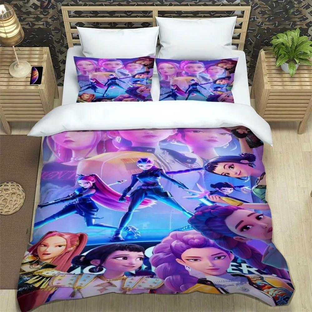 Comforter Kpop Demon Hunters Printed Bedding Sets Exquisite Bed Supplies Set Comforter Set Bedding Set Luxury Birthday Gift