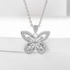 Light Luxury Niche Design Butterfly Zircon Pendant Necklace 925 Sterling Silver Sweet Ladies Clavicle Chain