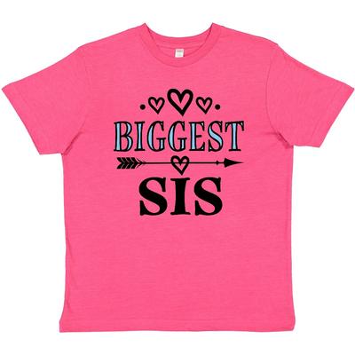 Inktastic Biggest Sis Girls Sister Announcet Youth T-Shirt Clothing Clothes