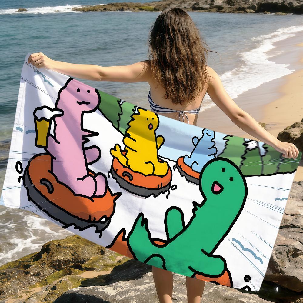 cute funny cartoon art j-Joguman Dinosaur soft Dry Beach Towels Trip Towel swim Summer Holiday Vacation bathing Pool Camp Gift