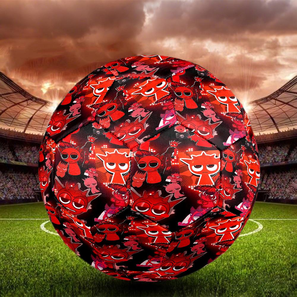 Sprunki Game Print Size 5 Soccer Ball, Standard Match Football for Sports Game and Team Practice, Ideal Gift for Soccer Fans