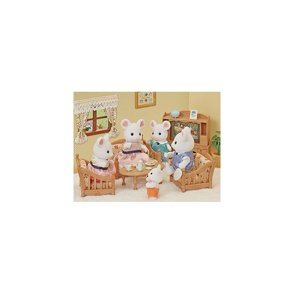Sylvanian Families Marshmallow Mouse Mother Doll Toy for Dollhouse Ages 3 and Up
