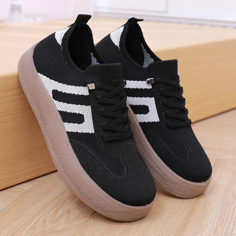 

Spring Style Petite Height-Boosting Chunky Sneakers: Trendy, Versatile, Knit-Breathable Women s Trainers 35 чёрный