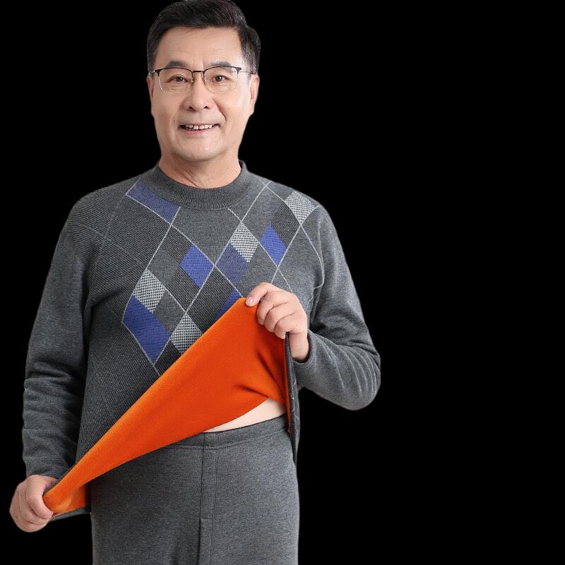 

Nanjiren Men s Winter Jacquard Thermal Underwear Set L