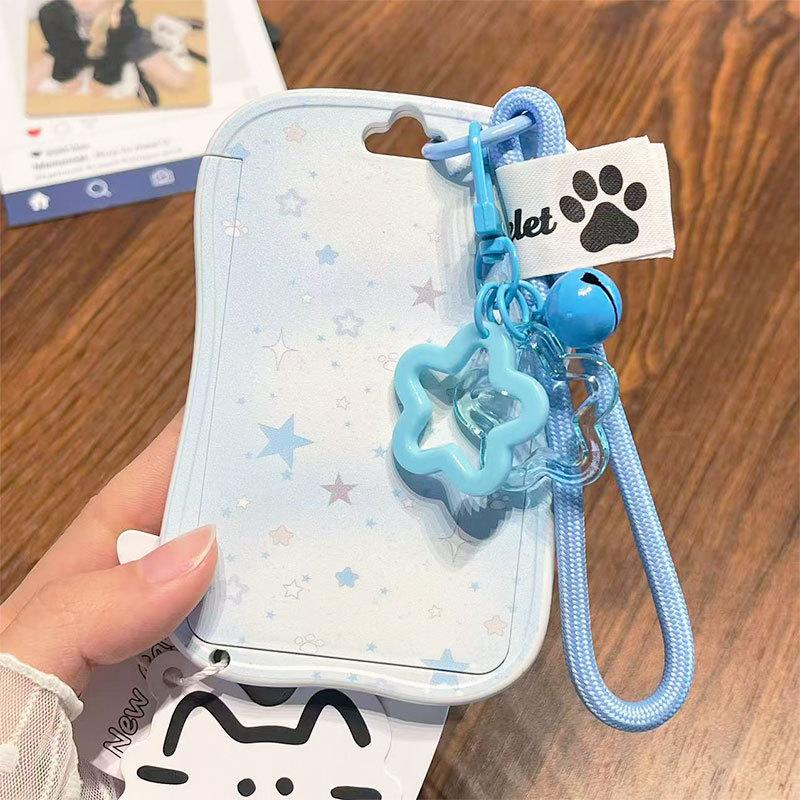New New Student School Card Protective Cover With Star Pendant Keychain Photo Card Display Backpack Small Pendant ID Card Holder