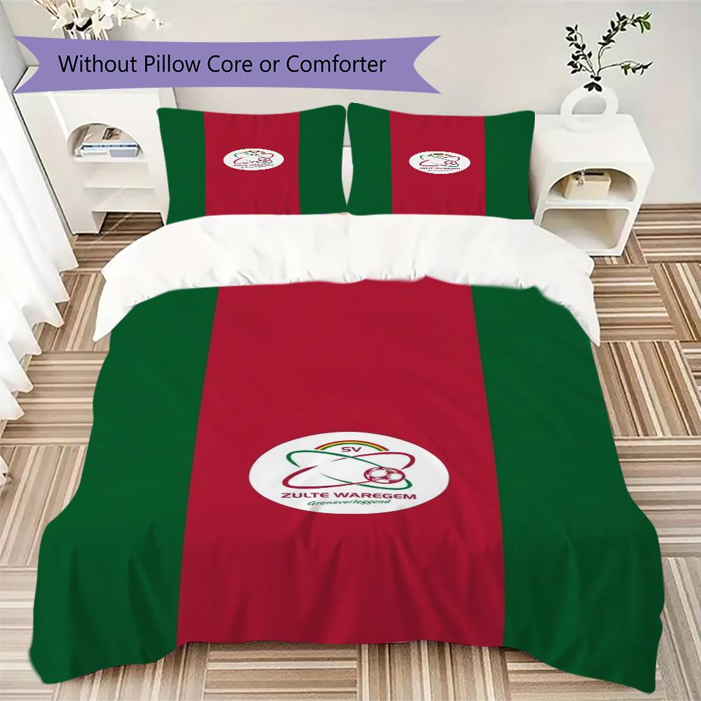 SV Zulte Waregem Pattern Bedding uilt Set uilt Cover Pillowcase Home Decoration Birthday Gift (1 * duvet cover + 2 * pillowcase without core)