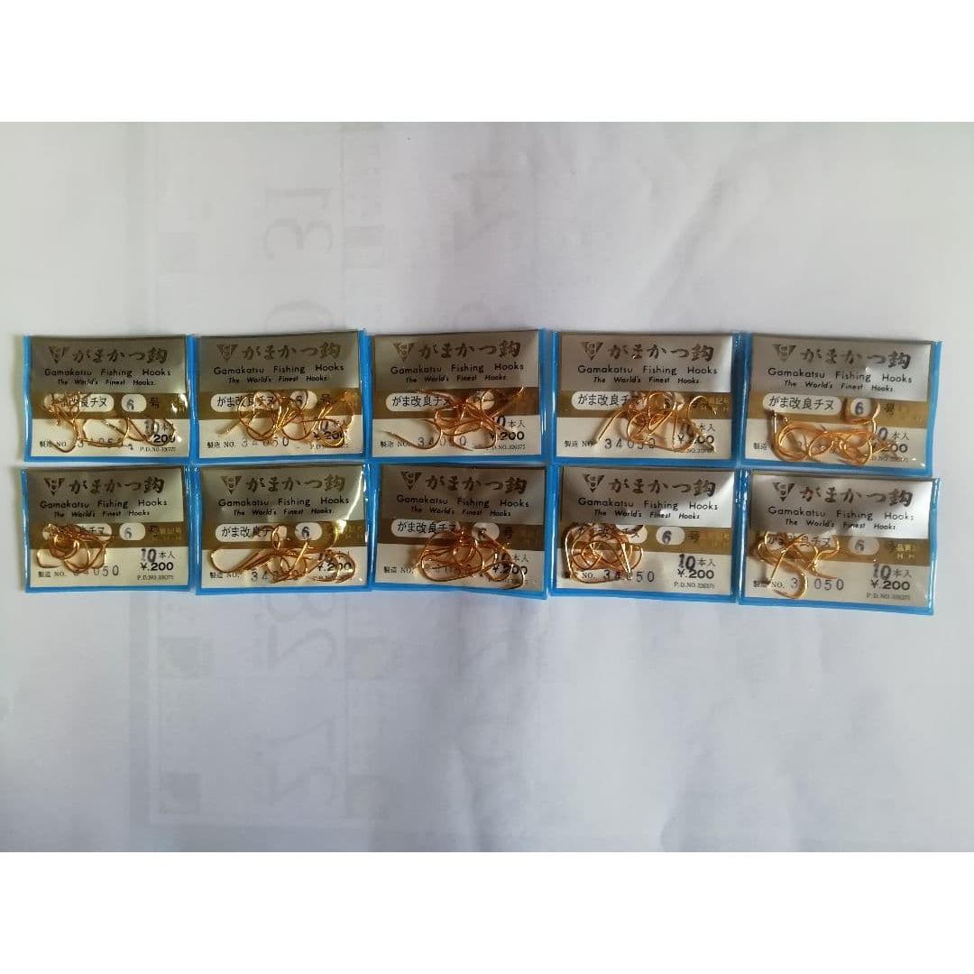 Used Gamakatsu Gama improved Chinu (Gold) No. 6 10 pieces Gamakatsu needle Chinu fishing Chinu needle