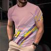 Casual Striped T Shirt For Mens Short Sleeve Tops Oversized O-Neck Pullover Street Men's Tee Summer Apparel
