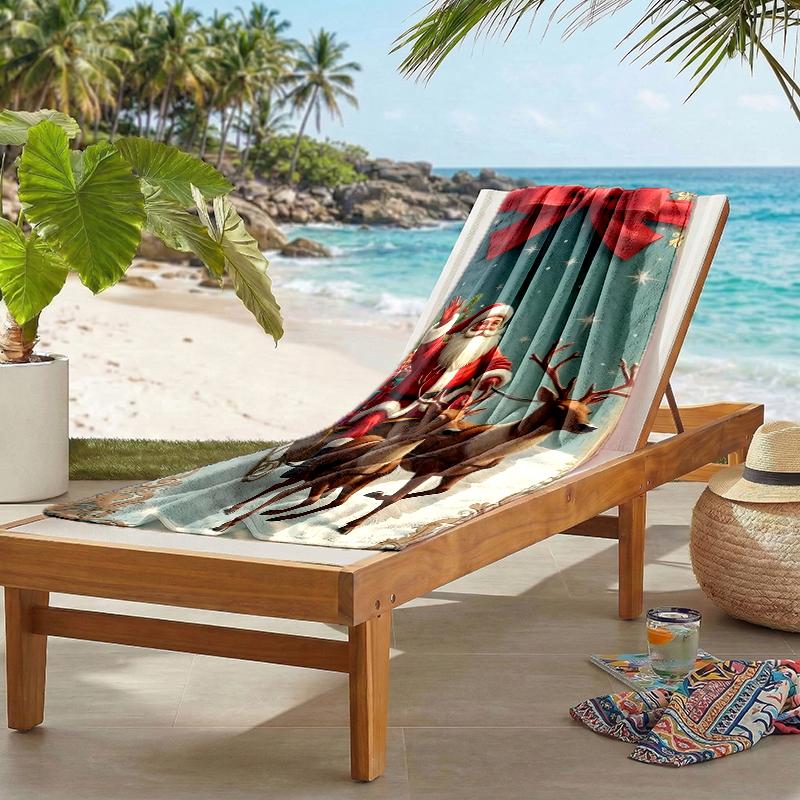 Chrismas Fashion Beach Towel: Ideal for Summer Adventures Soft, Absorbent and Quick Drying Suitable for Swimming and Bathing