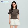 Champion Women's Striped Knit Short Sleeve Tee